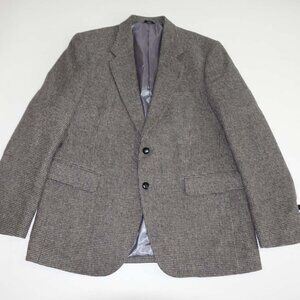 Joe Namath Men's Tweed Sport Coat Size 44 Regular Gray 2 Button Jacket 100% Wool